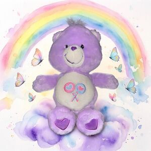 2003 Care Bears Talking Share Bear Plush  Bear Stuffed Animal 12”